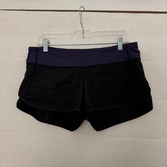 LuLu Lemon Athletica Speed Up Low-Rise Lined Short 2.5'' S8 Black / Navy Blue - Picture 2 of 7